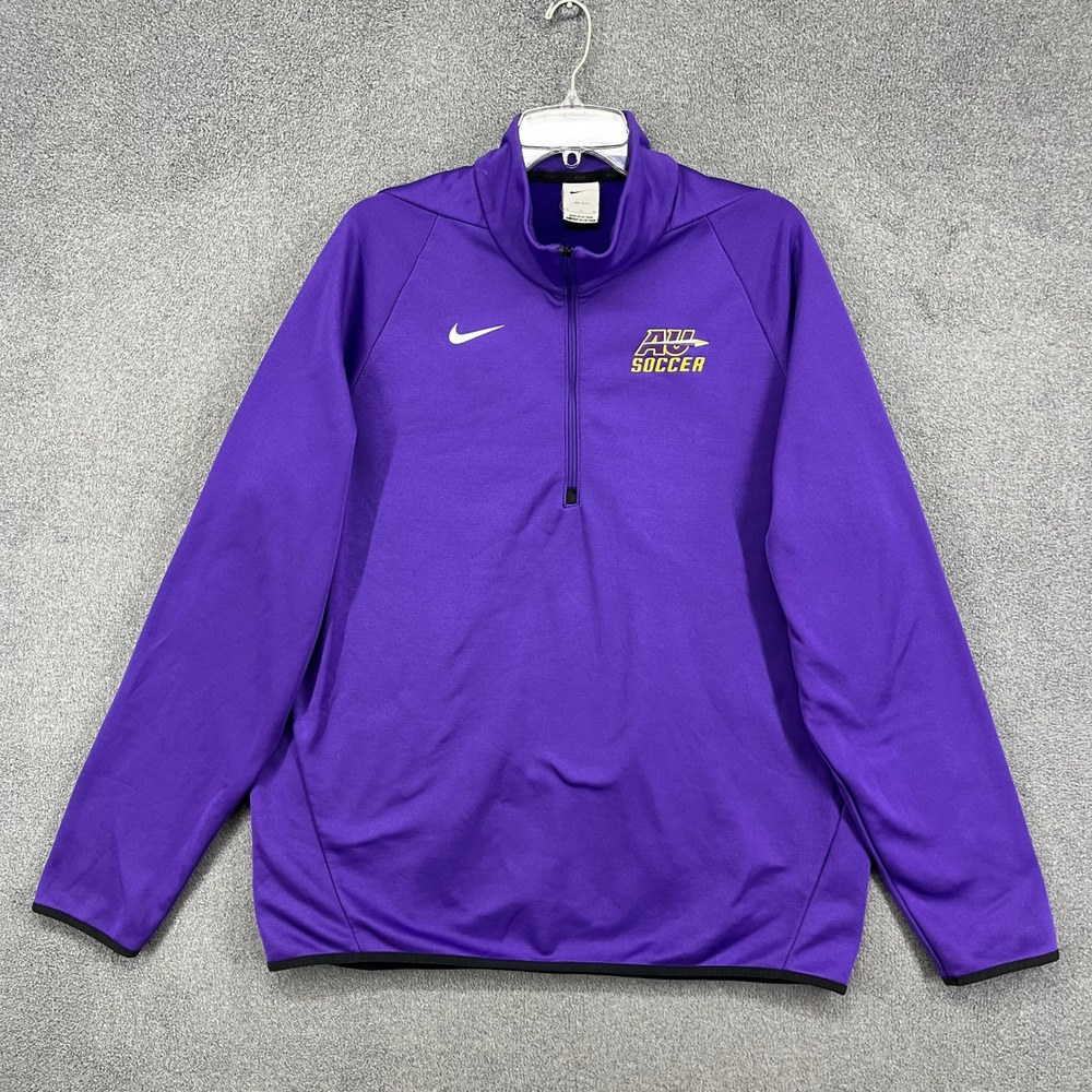 Nike Dri Fit Purple AU Soccer 1/4 Zip Pullover‎ Track Jacket Mens XL